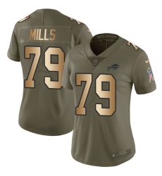 Women's Nike Buffalo Bills #79 Jordan Mills Limited Olive/Gold 2017 Salute to Service NFL Jersey