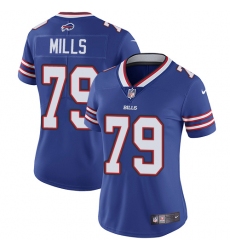 Women's Nike Buffalo Bills #79 Jordan Mills Royal Blue Team Color Vapor Untouchable Limited Player NFL Jersey