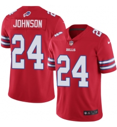 Men's Nike Buffalo Bills #24 Leonard Johnson Elite Red Rush Vapor Untouchable NFL Jersey