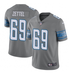 Men's Nike Detroit Lions #69 Anthony Zettel Limited Steel Rush Vapor Untouchable NFL Jersey
