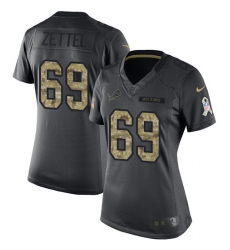 Women's Nike Detroit Lions #69 Anthony Zettel Limited Black 2016 Salute to Service NFL Jersey