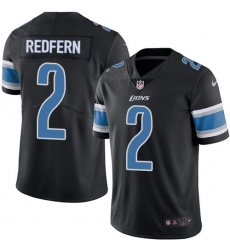 Men's Nike Detroit Lions #2 Kasey Redfern Limited Black Rush Vapor Untouchable NFL Jersey