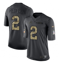 Youth Nike Detroit Lions #2 Kasey Redfern Limited Black 2016 Salute to Service NFL Jersey