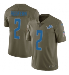 Youth Nike Detroit Lions #2 Kasey Redfern Limited Olive 2017 Salute to Service NFL Jersey