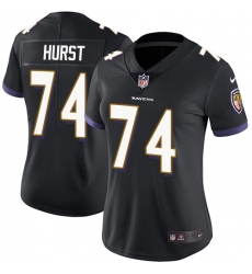 Women's Nike Baltimore Ravens #74 James Hurst Black Alternate Vapor Untouchable Limited Player NFL Jersey