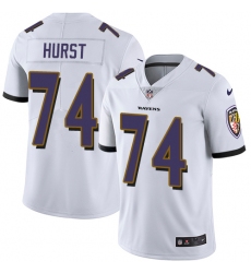 Youth Nike Baltimore Ravens #74 James Hurst White Vapor Untouchable Limited Player NFL Jersey