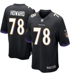 Men's Nike Baltimore Ravens #78 Austin Howard Game Black Alternate NFL Jersey