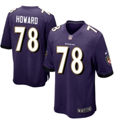 Men's Nike Baltimore Ravens #78 Austin Howard Game Purple Team Color NFL Jersey