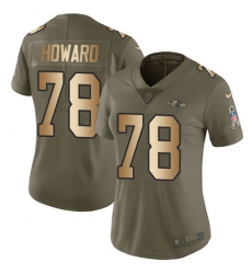 Women's Nike Baltimore Ravens #78 Austin Howard Limited Olive/Gold Salute to Service NFL Jersey