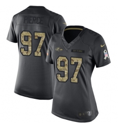 Women's Nike Baltimore Ravens #97 Michael Pierce Limited Black 2016 Salute to Service NFL Jersey
