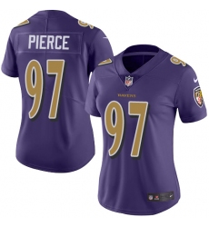 Women's Nike Baltimore Ravens #97 Michael Pierce Limited Purple Rush Vapor Untouchable NFL Jersey