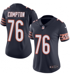 Women's Nike Chicago Bears #76 Tom Compton Navy Blue Team Color Vapor Untouchable Limited Player NFL Jersey