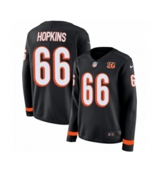 Women's Nike Cincinnati Bengals #66 Trey Hopkins Limited Black Therma Long Sleeve NFL Jersey