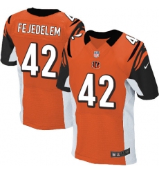 Men's Nike Cincinnati Bengals #42 Clayton Fejedelem Elite Orange Alternate NFL Jersey