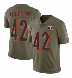 Men's Nike Cincinnati Bengals #42 Clayton Fejedelem Limited Olive 2017 Salute to Service NFL Jersey