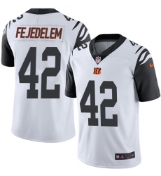 Men's Nike Cincinnati Bengals #42 Clayton Fejedelem Limited White Rush Vapor Untouchable NFL Jersey