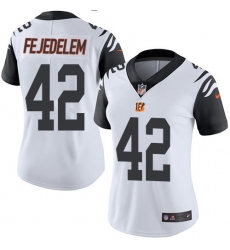 Women's Nike Cincinnati Bengals #42 Clayton Fejedelem Limited White Rush Vapor Untouchable NFL Jersey