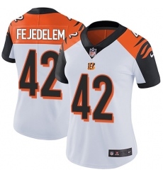 Women's Nike Cincinnati Bengals #42 Clayton Fejedelem White Vapor Untouchable Limited Player NFL Jersey