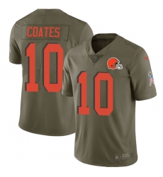 Men's Nike Cleveland Browns #10 Sammie Coates Limited Olive 2017 Salute to Service NFL Jersey