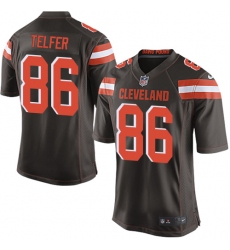 Men's Nike Cleveland Browns #86 Randall Telfer Game Brown Team Color NFL Jersey