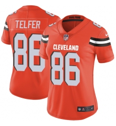 Women's Nike Cleveland Browns #86 Randall Telfer Orange Alternate Vapor Untouchable Limited Player NFL Jersey