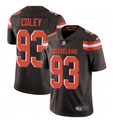 Youth Nike Cleveland Browns #93 Trevon Coley Brown Team Color Vapor Untouchable Limited Player NFL Jersey