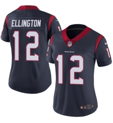 Women's Nike Houston Texans #12 Bruce Ellington Navy Blue Team Color Vapor Untouchable Limited Player NFL Jersey