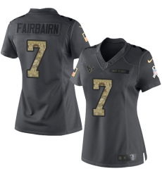 Women's Nike Houston Texans #7 Ka'imi Fairbairn Limited Black 2016 Salute to Service NFL Jersey
