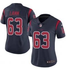 Women's Nike Houston Texans #63 Kendall Lamm Limited Navy Blue Rush Vapor Untouchable NFL Jersey