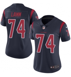 Women's Nike Houston Texans #74 Kendall Lamm Limited Navy Blue Rush Vapor Untouchable NFL Jersey