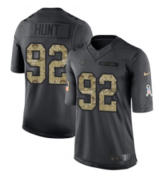 Men's Nike Indianapolis Colts #92 Margus Hunt Limited Black 2016 Salute to Service NFL Jersey