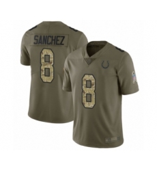 Men's Indianapolis Colts #8 Rigoberto Sanchez Limited Olive Camo 2017 Salute to Service Football Jersey