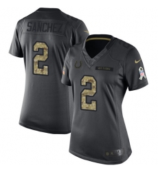 Women's Nike Indianapolis Colts #2 Rigoberto Sanchez Limited Black 2016 Salute to Service NFL Jersey