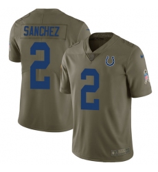 Youth Nike Indianapolis Colts #2 Rigoberto Sanchez Limited Olive 2017 Salute to Service NFL Jersey