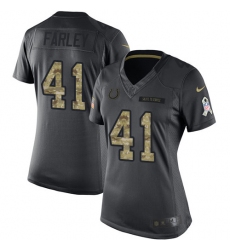 Women's Nike Indianapolis Colts #41 Matthias Farley Limited Black 2016 Salute to Service NFL Jersey