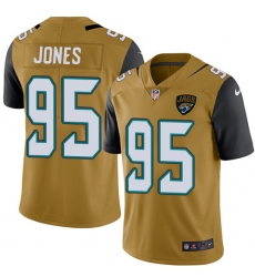 Men's Nike Jacksonville Jaguars #95 Abry Jones Limited Gold Rush Vapor Untouchable NFL Jersey
