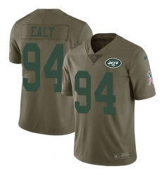 Men's Nike New York Jets #94 Kony Ealy Limited Olive 2017 Salute to Service NFL Jersey