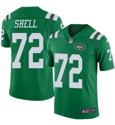 Men's Nike New York Jets #72 Brandon Shell Limited Green Rush Vapor Untouchable NFL Jersey