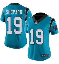 Women's Nike Carolina Panthers #19 Russell Shepard Limited Blue Rush Vapor Untouchable NFL Jersey