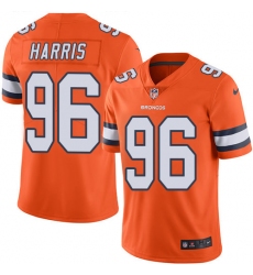 Men's Nike Denver Broncos #96 Shelby Harris Limited Orange Rush Vapor Untouchable NFL Jersey