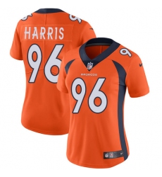 Women's Nike Denver Broncos #96 Shelby Harris Orange Team Color Vapor Untouchable Limited Player NFL Jersey