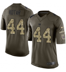 Men's Nike New York Giants #44 Doug Kotar Elite Green Salute to Service NFL Jersey