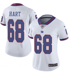 Women's Nike New York Giants #68 Bobby Hart Limited White Rush Vapor Untouchable NFL Jersey