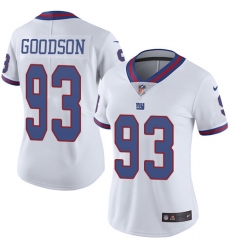 Women's Nike New York Giants #93 B.J. Goodson Limited White Rush Vapor Untouchable NFL Jersey