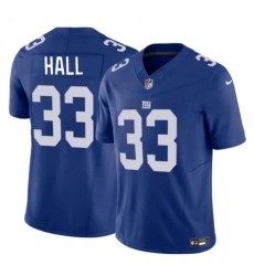 Men's New York Giants #33 Hassan Hall Blue 2023 F.U.S.E. Vapor Untouchable Limited Football Stitched Jersey