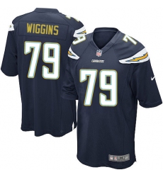 Men's Nike Los Angeles Chargers #79 Kenny Wiggins Game Navy Blue Team Color NFL Jersey