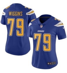 Women's Nike Los Angeles Chargers #79 Kenny Wiggins Limited Electric Blue Rush Vapor Untouchable NFL Jersey