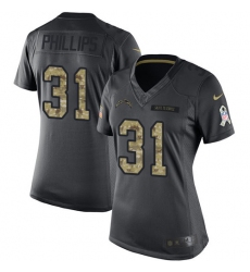 Women's Nike Los Angeles Chargers #31 Adrian Phillips Limited Black 2016 Salute to Service NFL Jersey