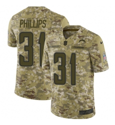 Youth Nike Los Angeles Chargers #31 Adrian Phillips Limited Camo 2018 Salute to Service NFL Jersey