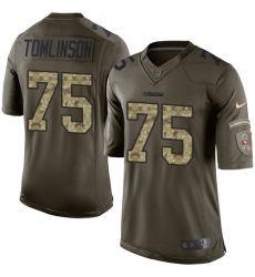 Men's Nike San Francisco 49ers #75 Laken Tomlinson Elite Green Salute to Service NFL Jersey